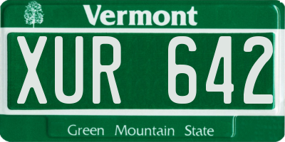 VT license plate XUR642