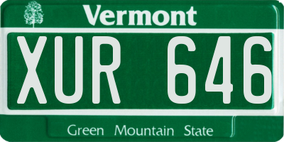 VT license plate XUR646