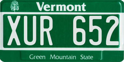 VT license plate XUR652