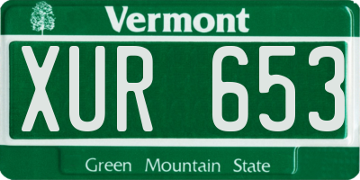 VT license plate XUR653