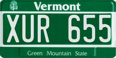 VT license plate XUR655