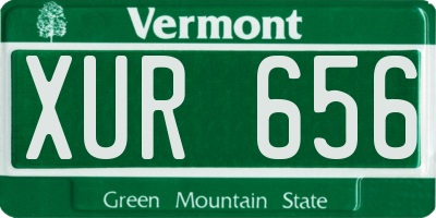 VT license plate XUR656