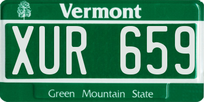 VT license plate XUR659