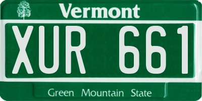 VT license plate XUR661