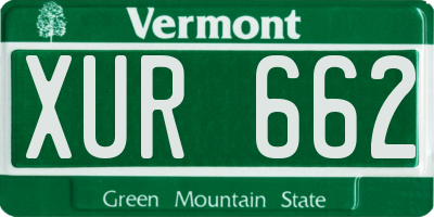 VT license plate XUR662