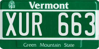 VT license plate XUR663
