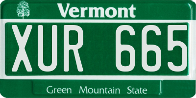 VT license plate XUR665