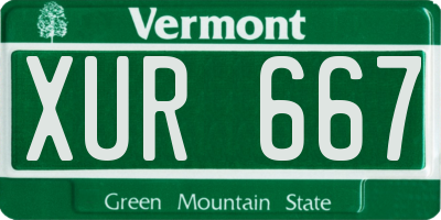 VT license plate XUR667