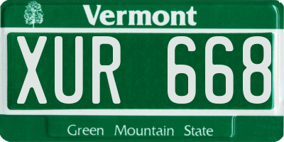 VT license plate XUR668