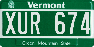VT license plate XUR674