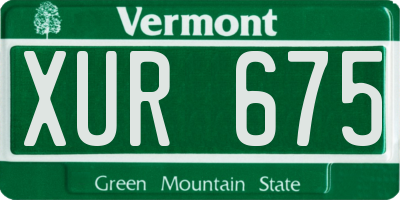 VT license plate XUR675