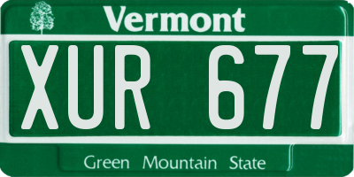 VT license plate XUR677