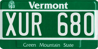 VT license plate XUR680