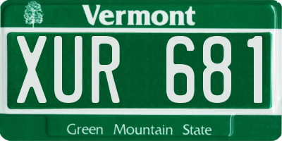 VT license plate XUR681
