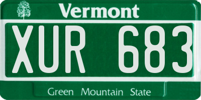 VT license plate XUR683