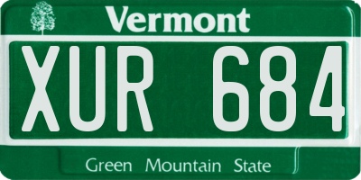VT license plate XUR684
