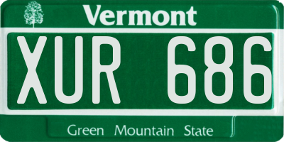 VT license plate XUR686