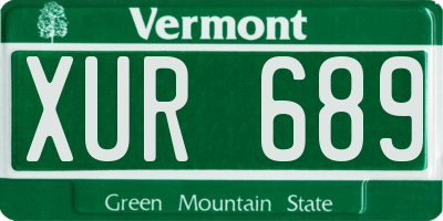 VT license plate XUR689