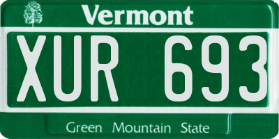 VT license plate XUR693