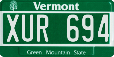 VT license plate XUR694