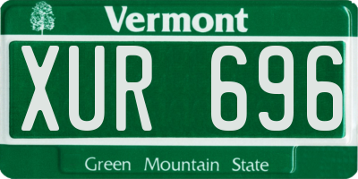 VT license plate XUR696