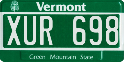 VT license plate XUR698