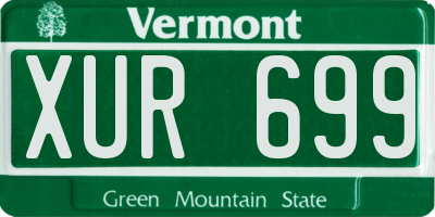 VT license plate XUR699