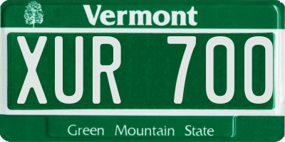 VT license plate XUR700