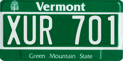 VT license plate XUR701