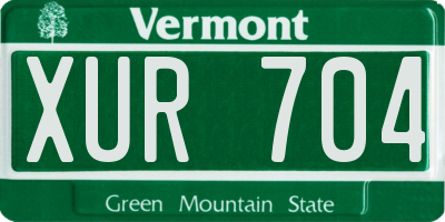 VT license plate XUR704