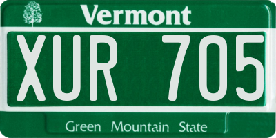 VT license plate XUR705