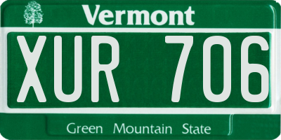 VT license plate XUR706