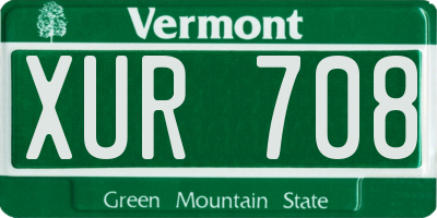 VT license plate XUR708