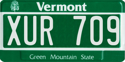 VT license plate XUR709