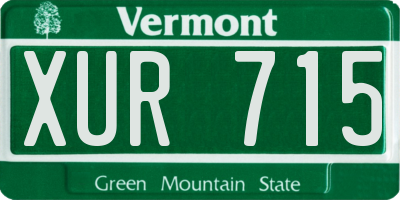 VT license plate XUR715