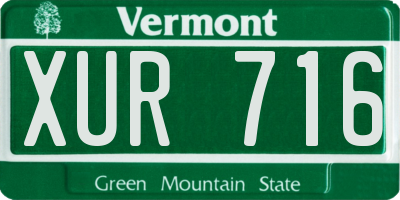 VT license plate XUR716