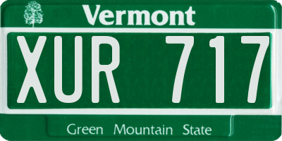 VT license plate XUR717