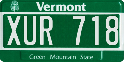 VT license plate XUR718