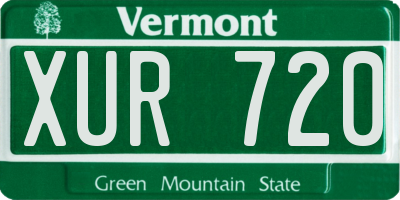 VT license plate XUR720
