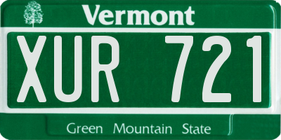VT license plate XUR721