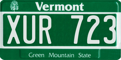 VT license plate XUR723