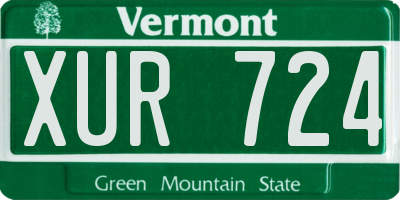 VT license plate XUR724