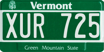 VT license plate XUR725