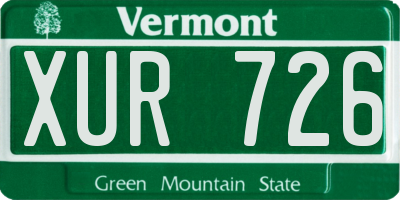 VT license plate XUR726