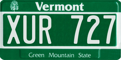 VT license plate XUR727