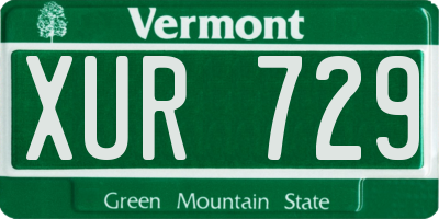 VT license plate XUR729