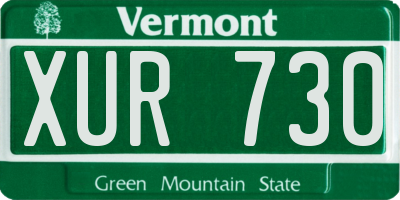 VT license plate XUR730
