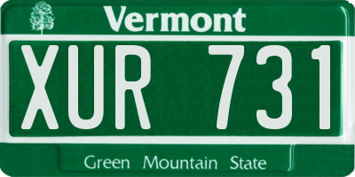 VT license plate XUR731