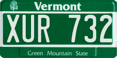 VT license plate XUR732