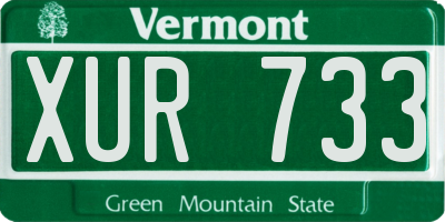 VT license plate XUR733